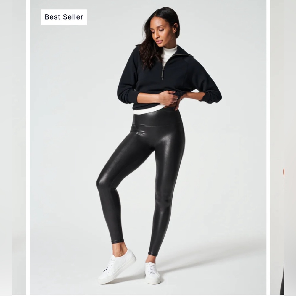 Spanx Faux leather leggings Sz small